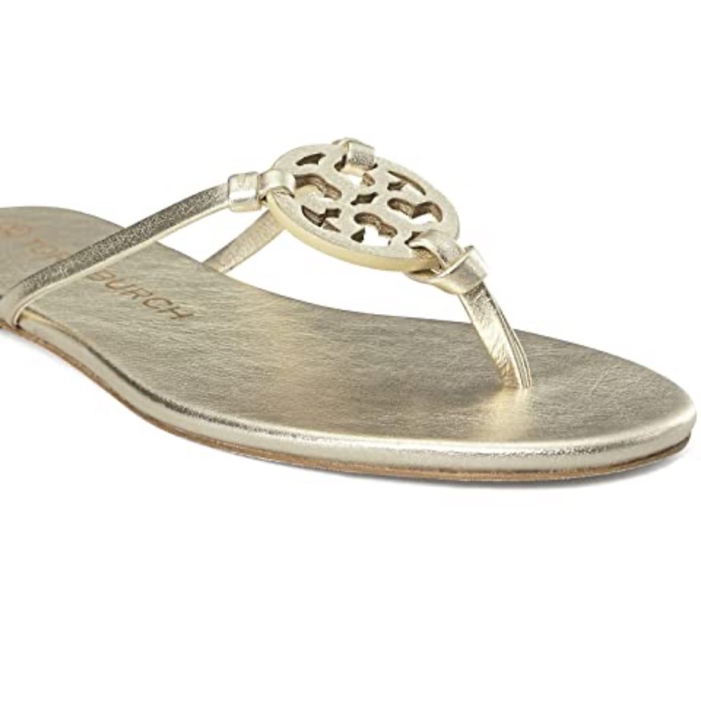 Tory Burch Miller Soft Metallic Leather Sandals